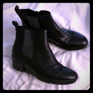 Clark’s black leather ankle boots